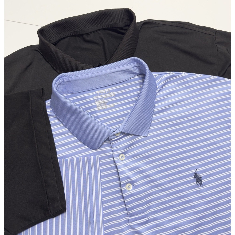 Lot of 2 Polo Ralph Lauren Men's Classic Fit Performance Polo Shirt Sz 2XL Golf